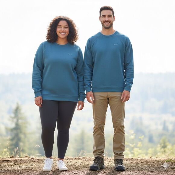 Rei Co-Op Sweaters - REI Co-op Unisex Sz XXXL Teal Blue Crewneck Sweatshirt Casual Outdoor Pullover